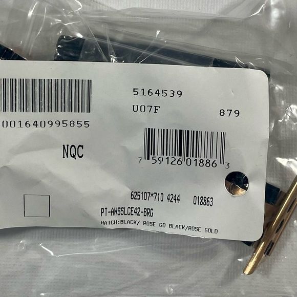 Posh Tech Two Tone Stainless Steel/Enamel Rose Gold Apple Watch Band - 42mm - Picture 8 of 8